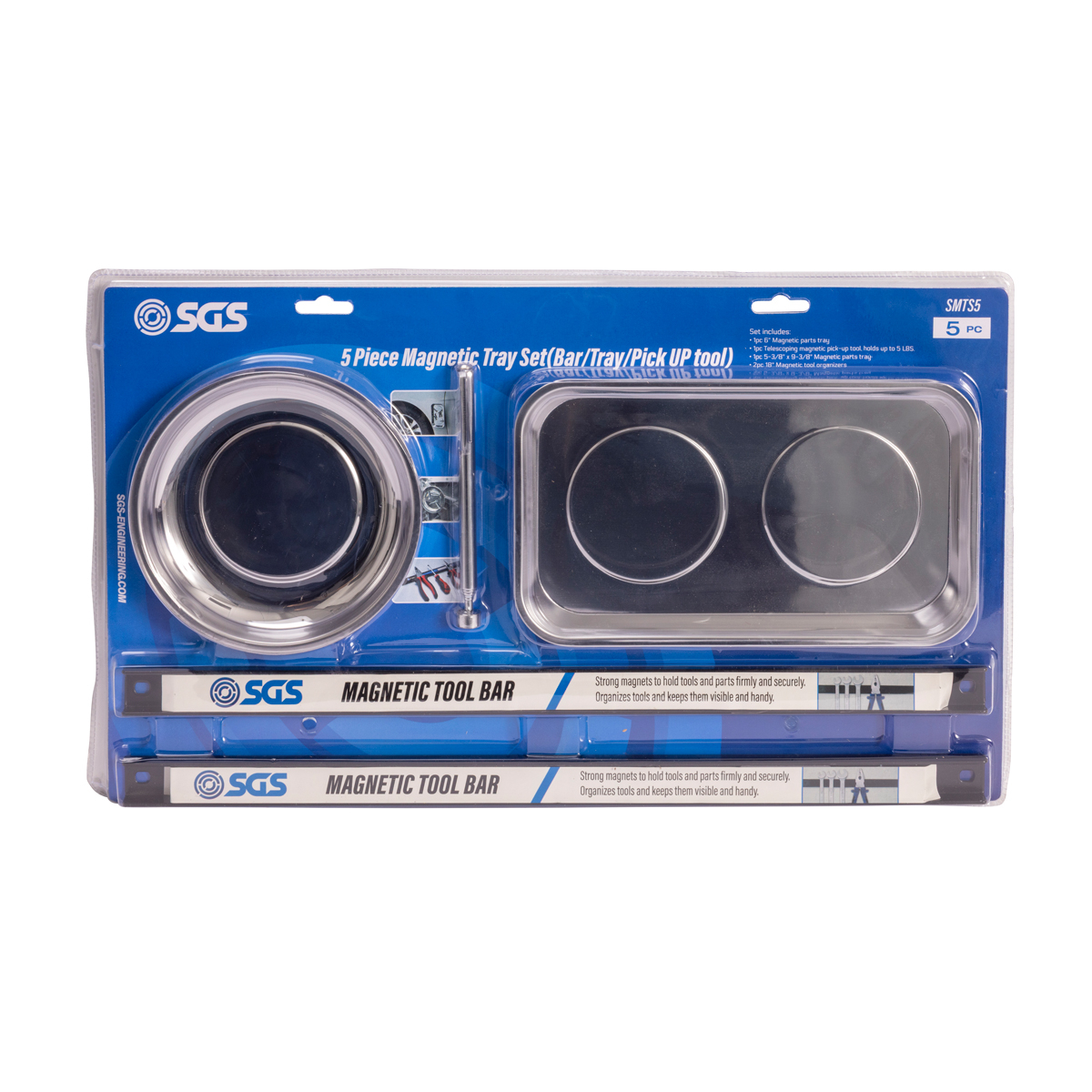 SGS 5 Piece Magnetic Tray Set (Bar/Tray/Pick UP tool)